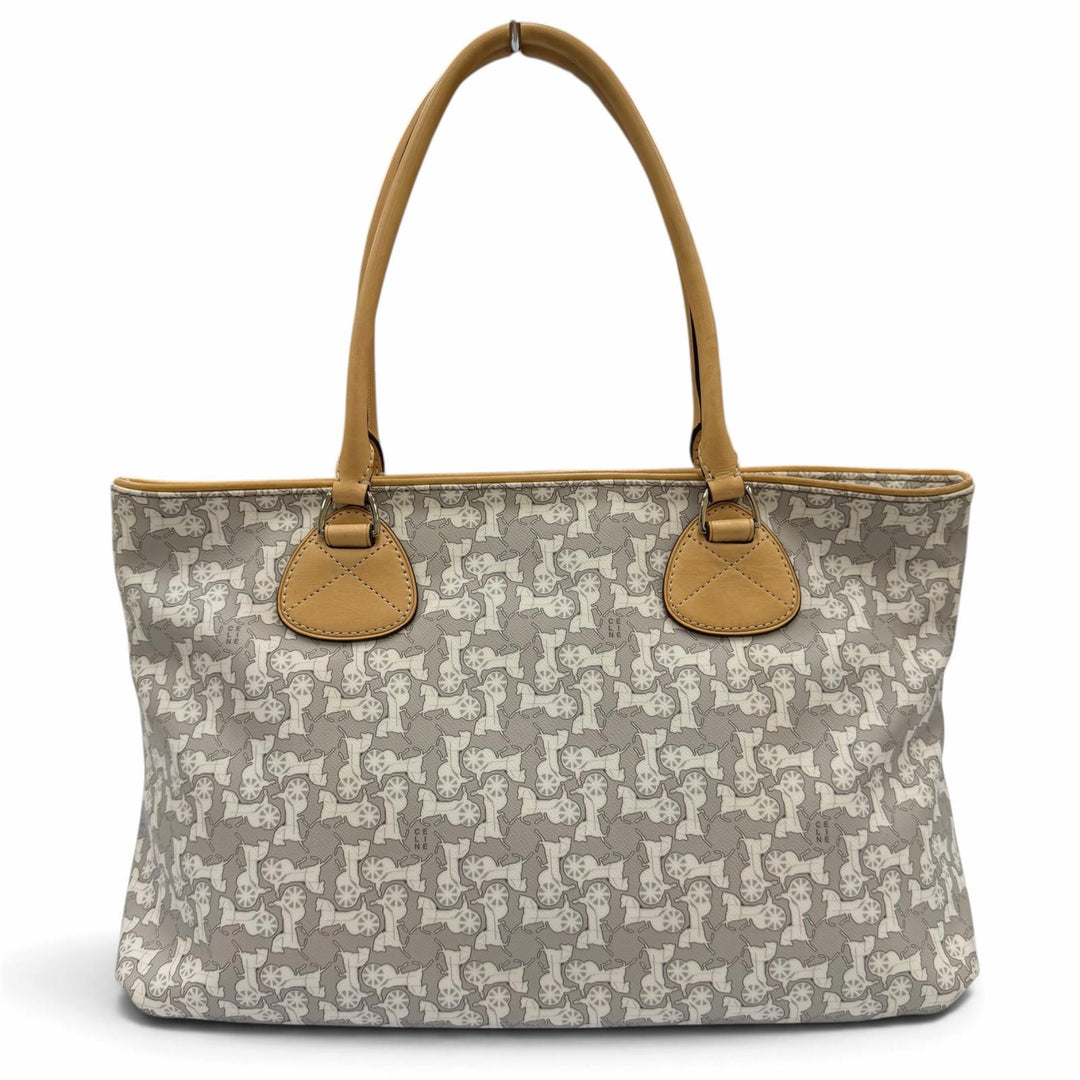 Excellent CELINE Tote Bag Old Celine Sulky Logogram Carriage Pattern Leather