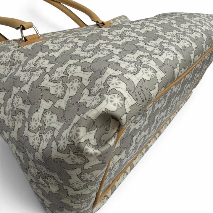 Excellent CELINE Tote Bag Old Celine Sulky Logogram Carriage Pattern Leather