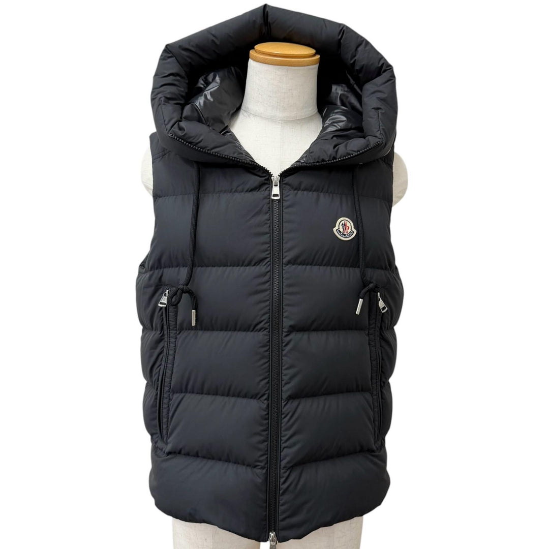 Excellent MONCLER Down vest CARDAMINE GILET hood logo black
