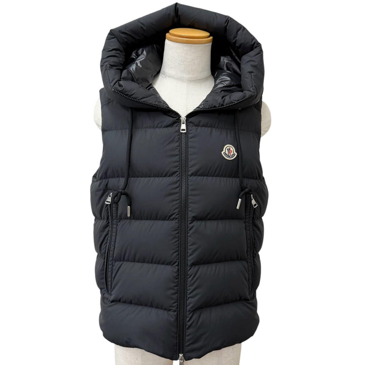 Excellent MONCLER Down vest CARDAMINE GILET hood logo black