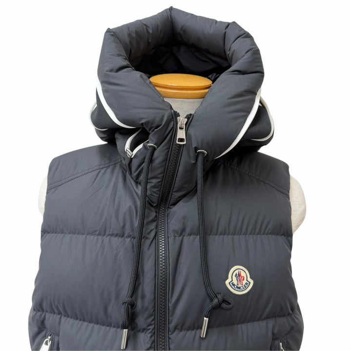 Excellent MONCLER Down vest CARDAMINE GILET hood logo black