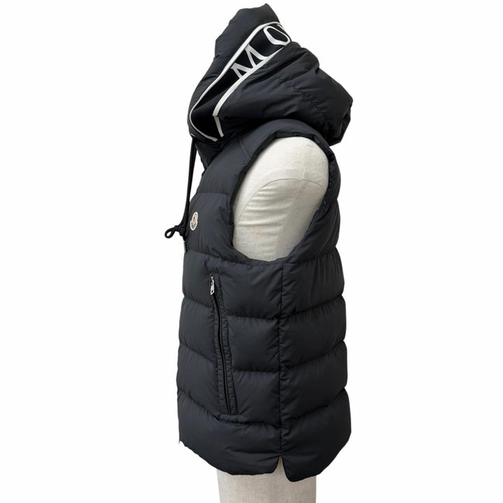 Excellent MONCLER Down vest CARDAMINE GILET hood logo black