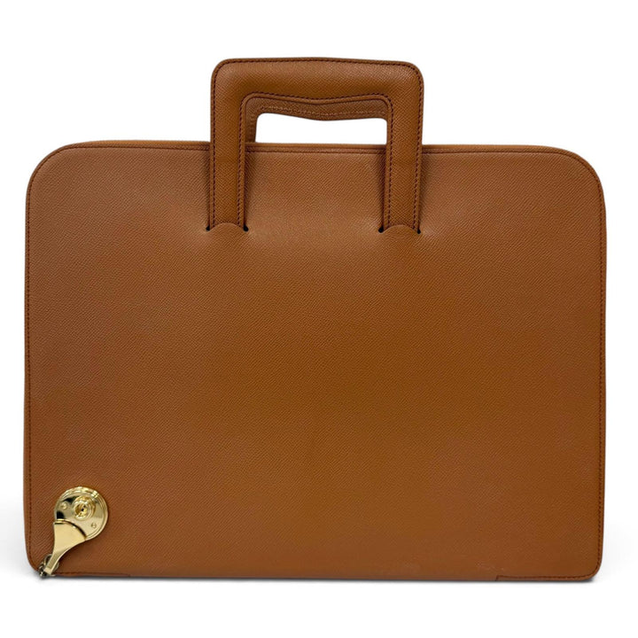 Very Good 三陽山長 Briefcase document bag business bag Brown leather mens