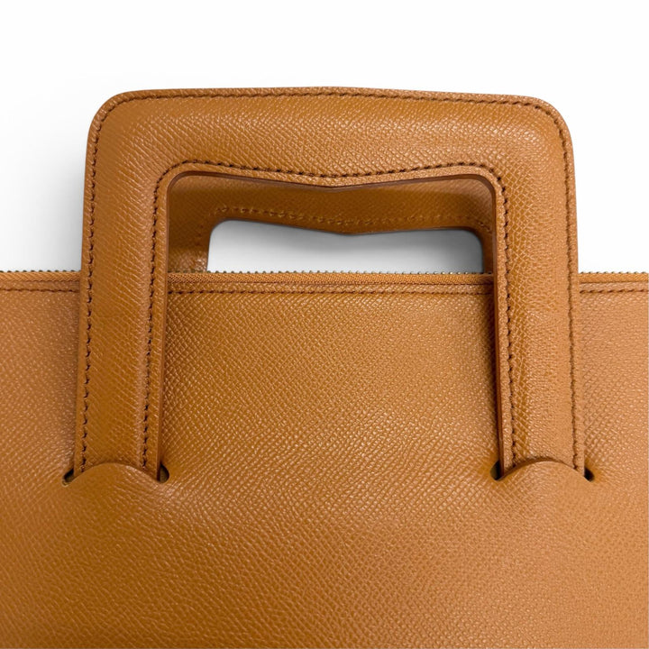 Very Good 三陽山長 Briefcase document bag business bag Brown leather mens