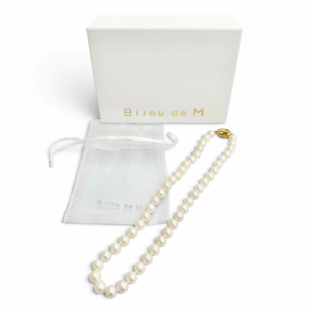 Excellent Bijou de M Necklace Madame Pearl Necklace White system Pearl Women