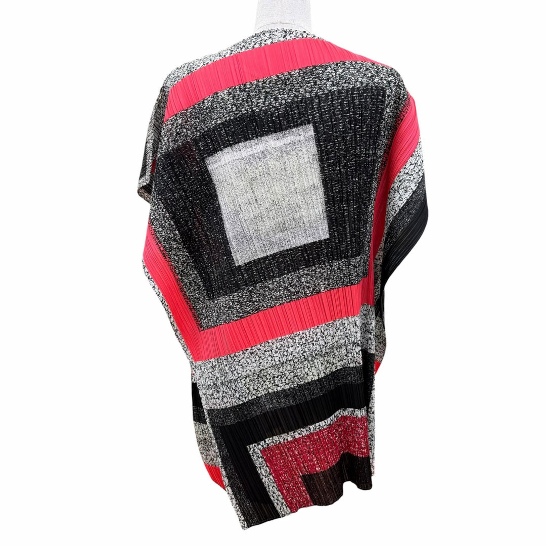 Excellent PLEATS PLEASE Tunic Union Block Check Red series Women 3 PP81-JT702