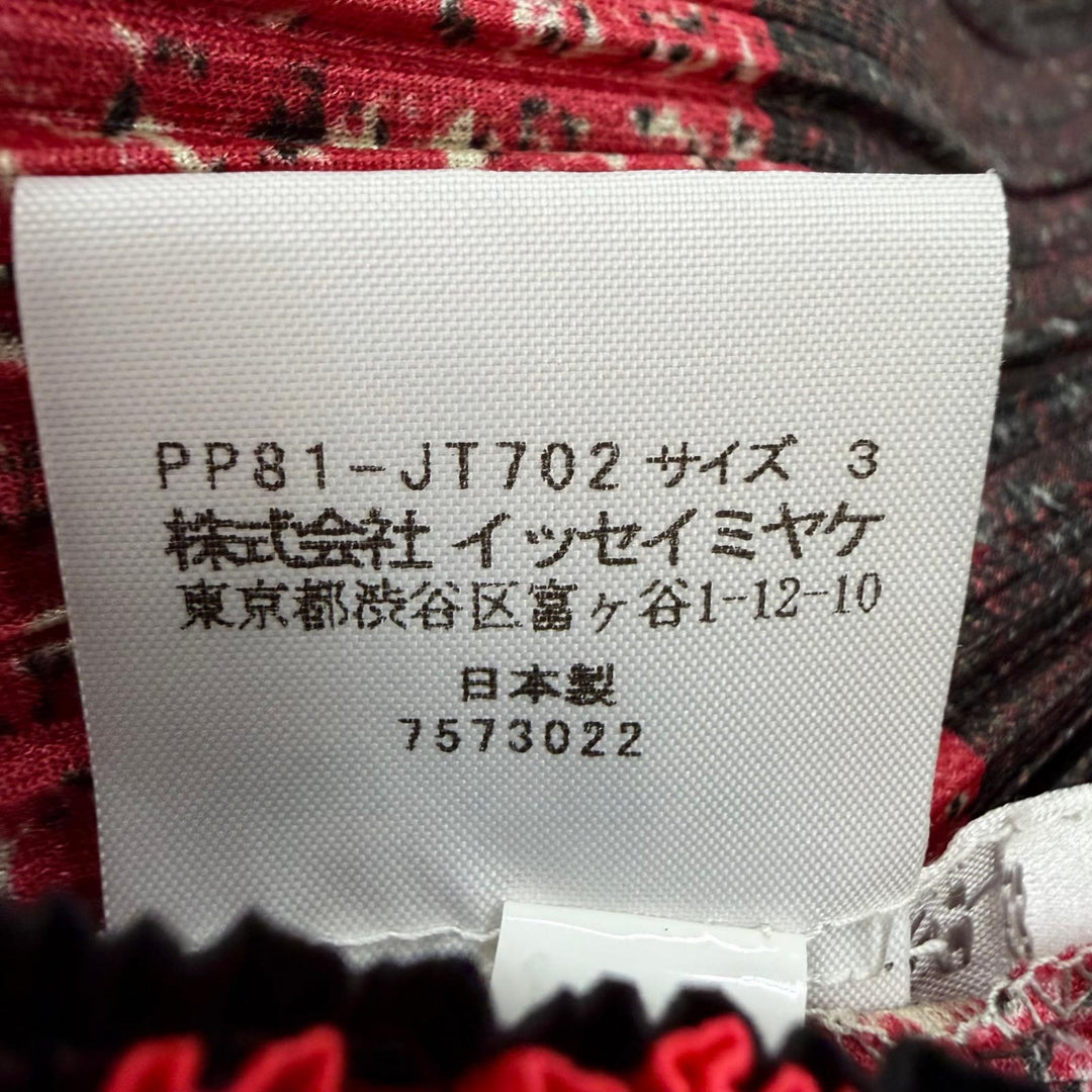 Excellent PLEATS PLEASE Tunic Union Block Check Red series Women 3 PP81-JT702
