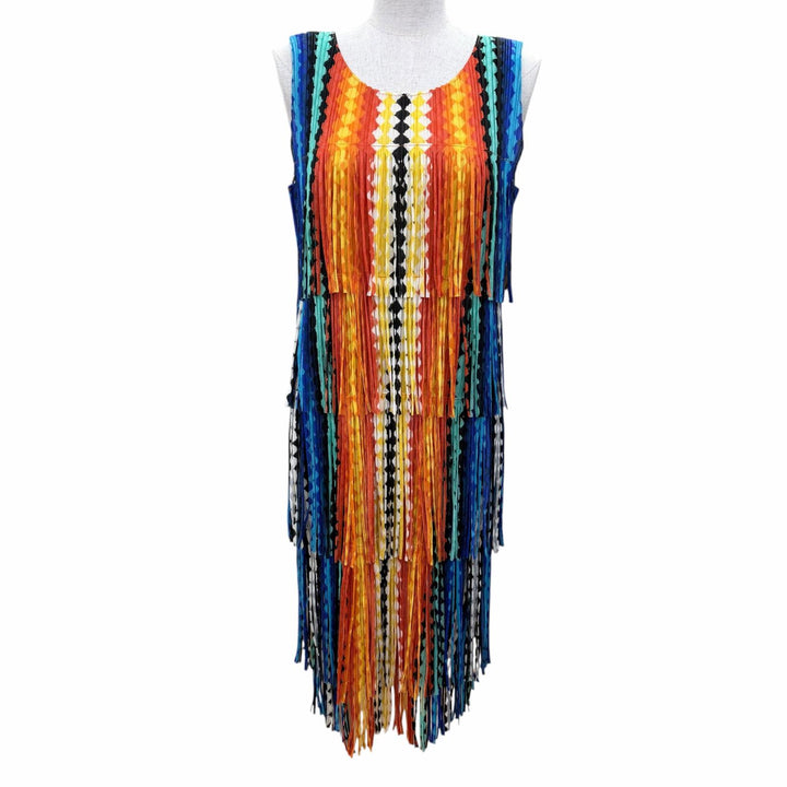Excellent PLEATS PLEASE one piece Fringe and all-over pattern design multi 2