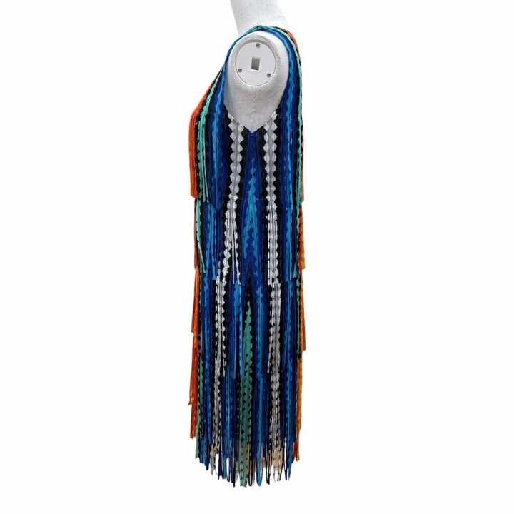 Excellent PLEATS PLEASE one piece Fringe and all-over pattern design multi 2
