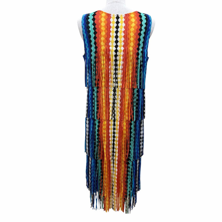 Excellent PLEATS PLEASE one piece Fringe and all-over pattern design multi 2