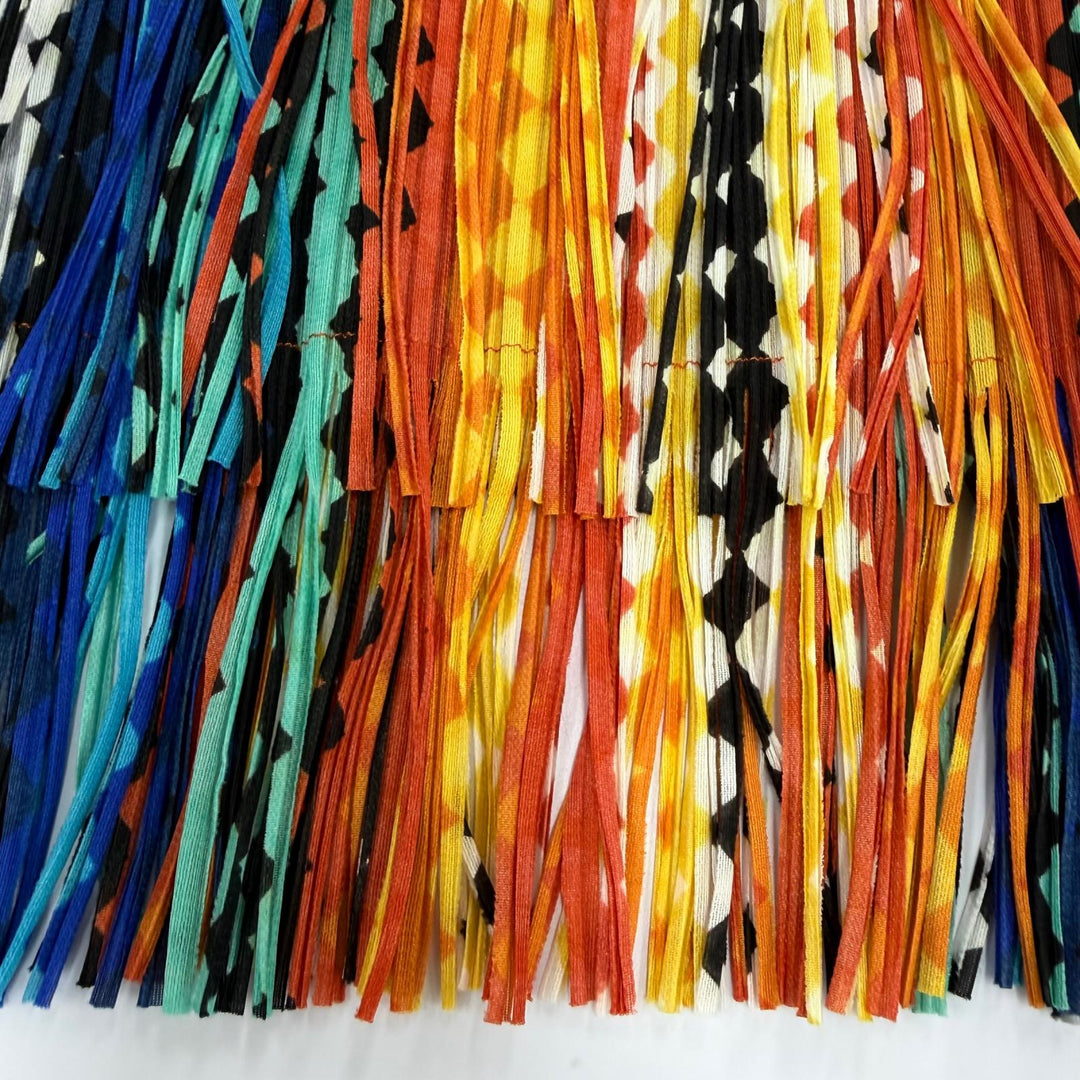 Excellent PLEATS PLEASE one piece Fringe and all-over pattern design multi 2
