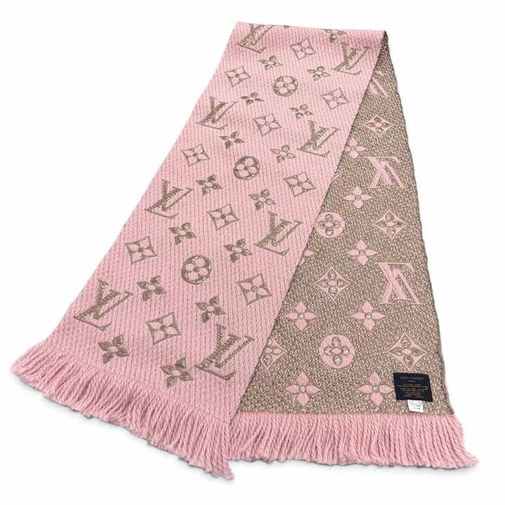 Excellent LOUIS VUITTON Scarf Escalp Logo Mania Shine fringe wool Women M70466