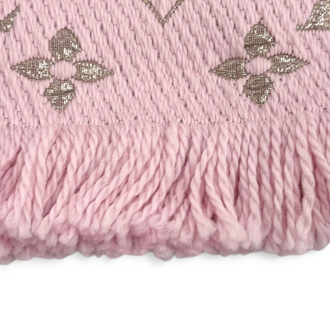 Excellent LOUIS VUITTON Scarf Escalp Logo Mania Shine fringe wool Women M70466