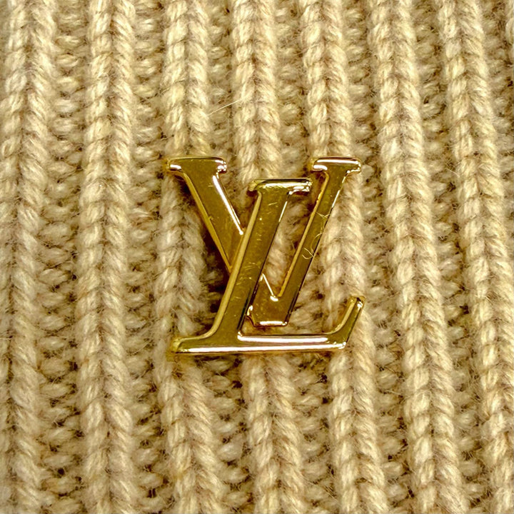 Excellent LOUIS VUITTON Knit cap Beanie LV Spark Knit hat beige cashmere M77881