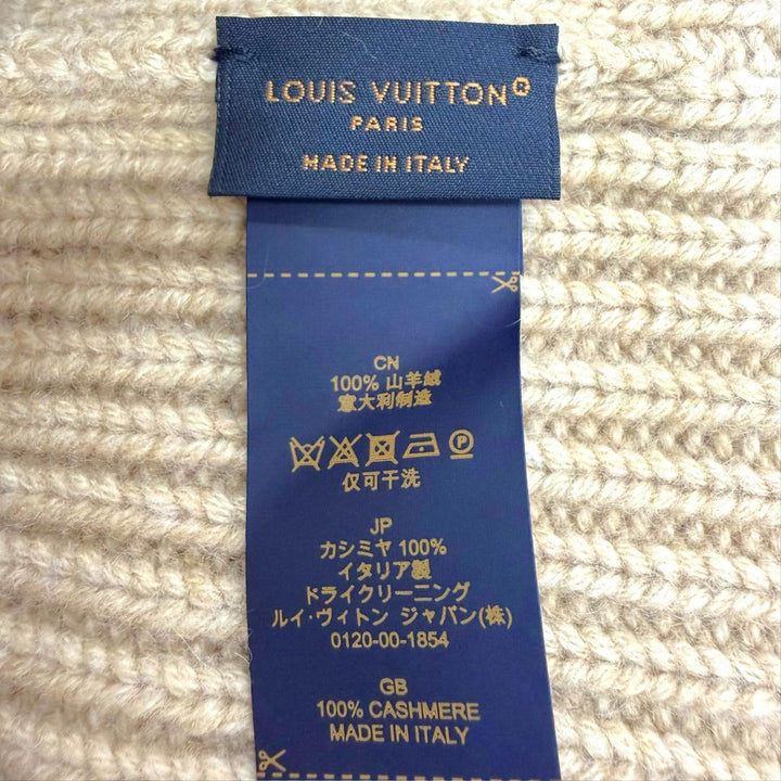 Excellent LOUIS VUITTON Knit cap Beanie LV Spark Knit hat beige cashmere M77881