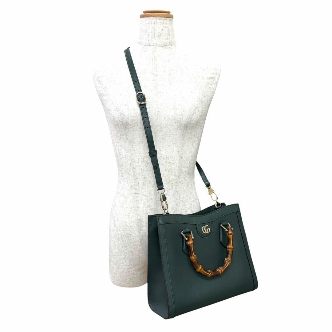 Excellent GUCCI Shoulder Bag Diana Medium Tote Bag Bamboo 2WAY handbag 853226