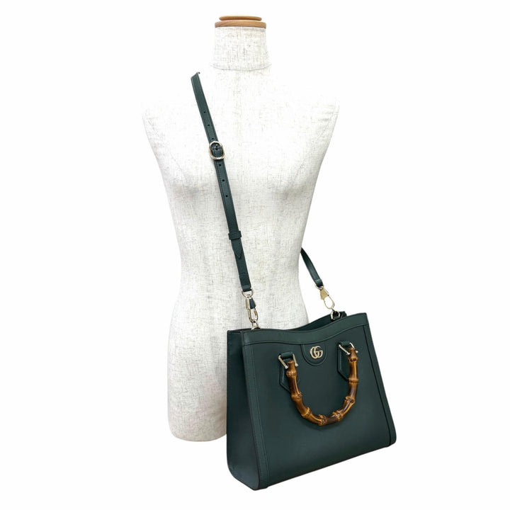 Excellent GUCCI Shoulder Bag Diana Medium Tote Bag Bamboo 2WAY handbag 853226