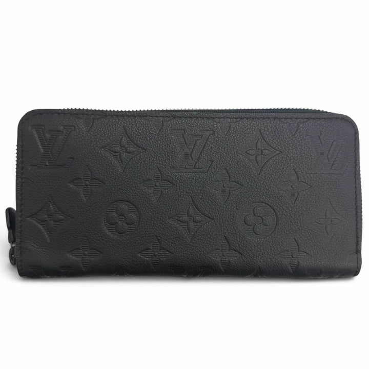 Excellent LOUIS VUITTON Purse Zippy Wallet Horizontal black Monogram shadow