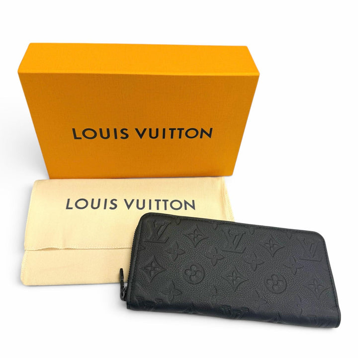 Excellent LOUIS VUITTON Purse Zippy Wallet Horizontal black Monogram shadow