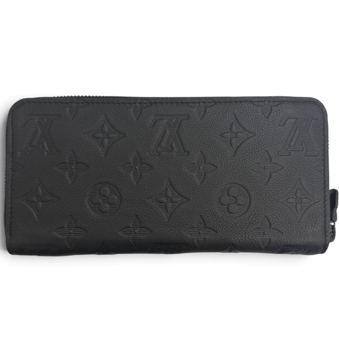 Excellent LOUIS VUITTON Purse Zippy Wallet Horizontal black Monogram shadow