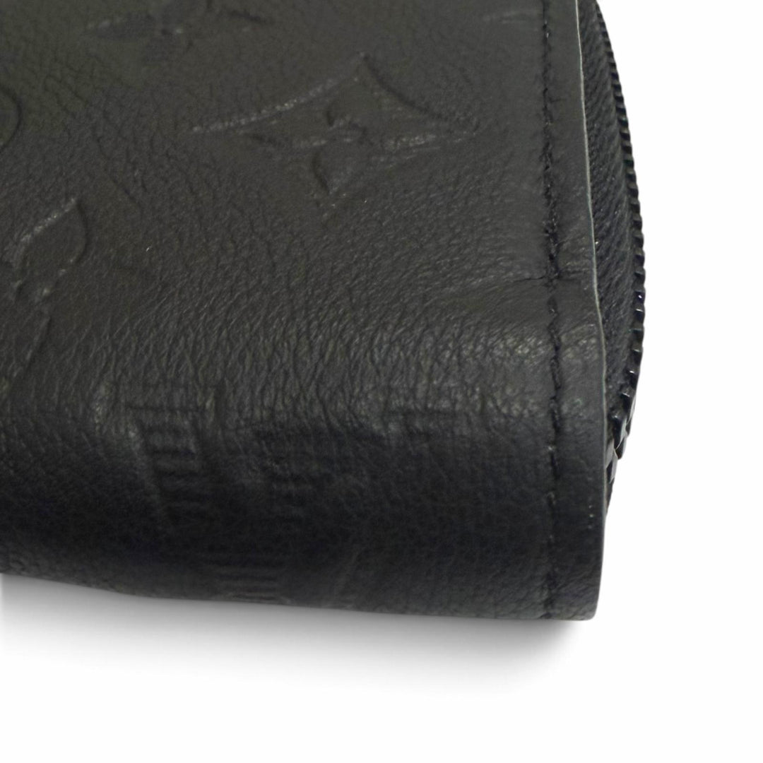 Excellent LOUIS VUITTON Purse Zippy Wallet Horizontal black Monogram shadow