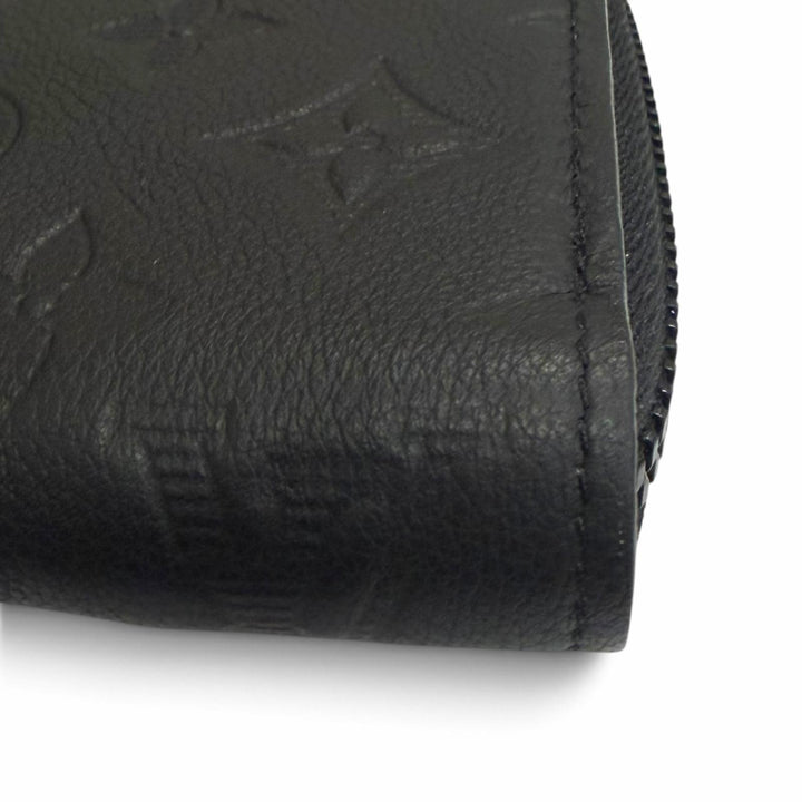 Excellent LOUIS VUITTON Purse Zippy Wallet Horizontal black Monogram shadow
