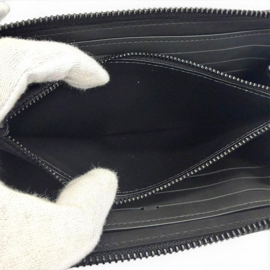Excellent LOUIS VUITTON Purse Zippy Wallet Horizontal black Monogram shadow