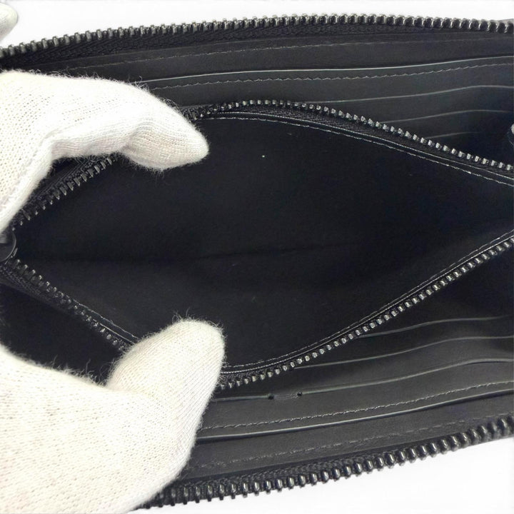 Excellent LOUIS VUITTON Purse Zippy Wallet Horizontal black Monogram shadow