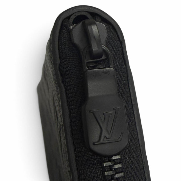 Excellent LOUIS VUITTON Purse Zippy Wallet Horizontal black Monogram shadow