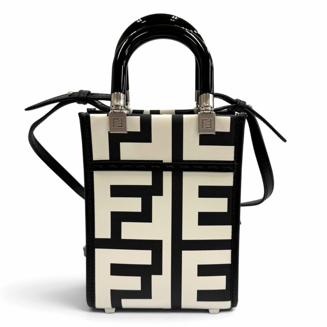 Excellent FENDI×MARC JACOBS Handbag Sunshine Shopper Small Leather 2WAY white