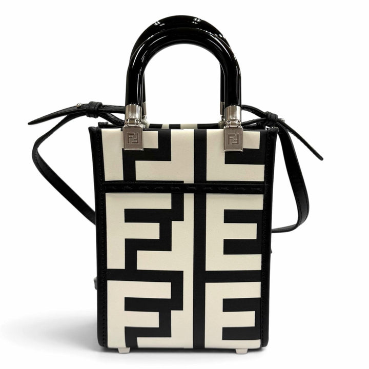 Excellent FENDI×MARC JACOBS Handbag Sunshine Shopper Small Leather 2WAY white