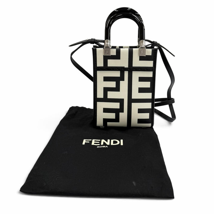 Excellent FENDI×MARC JACOBS Handbag Sunshine Shopper Small Leather 2WAY white