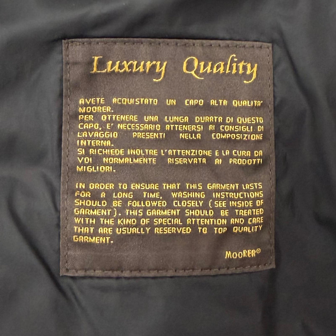 Great MOORER Down jacket TURATO-106S Nylon denim panel hooded jacket black IT 48