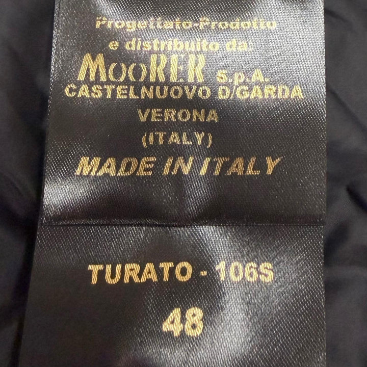 Great MOORER Down jacket TURATO-106S Nylon denim panel hooded jacket black IT 48