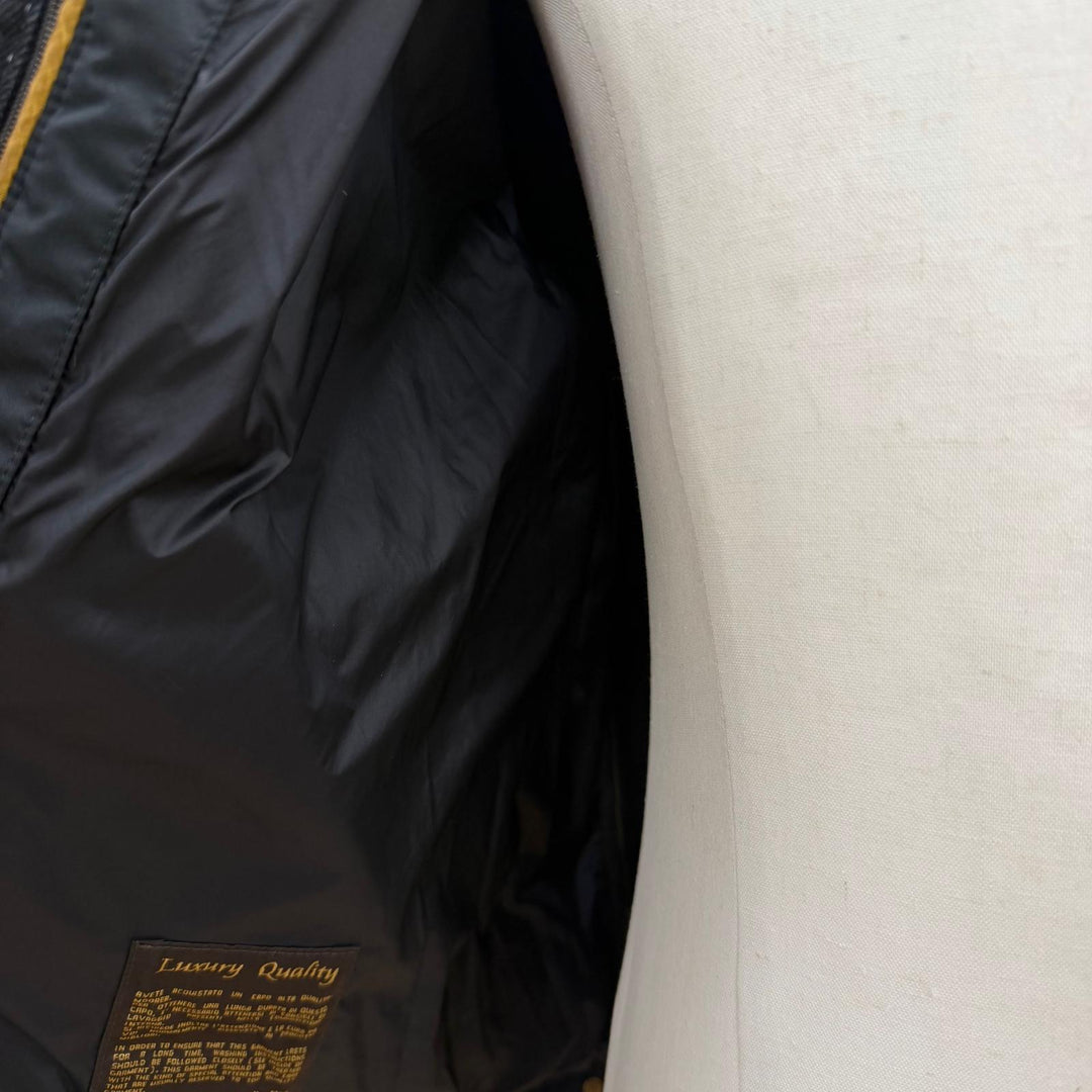 Great MOORER Down jacket TURATO-106S Nylon denim panel hooded jacket black IT 48