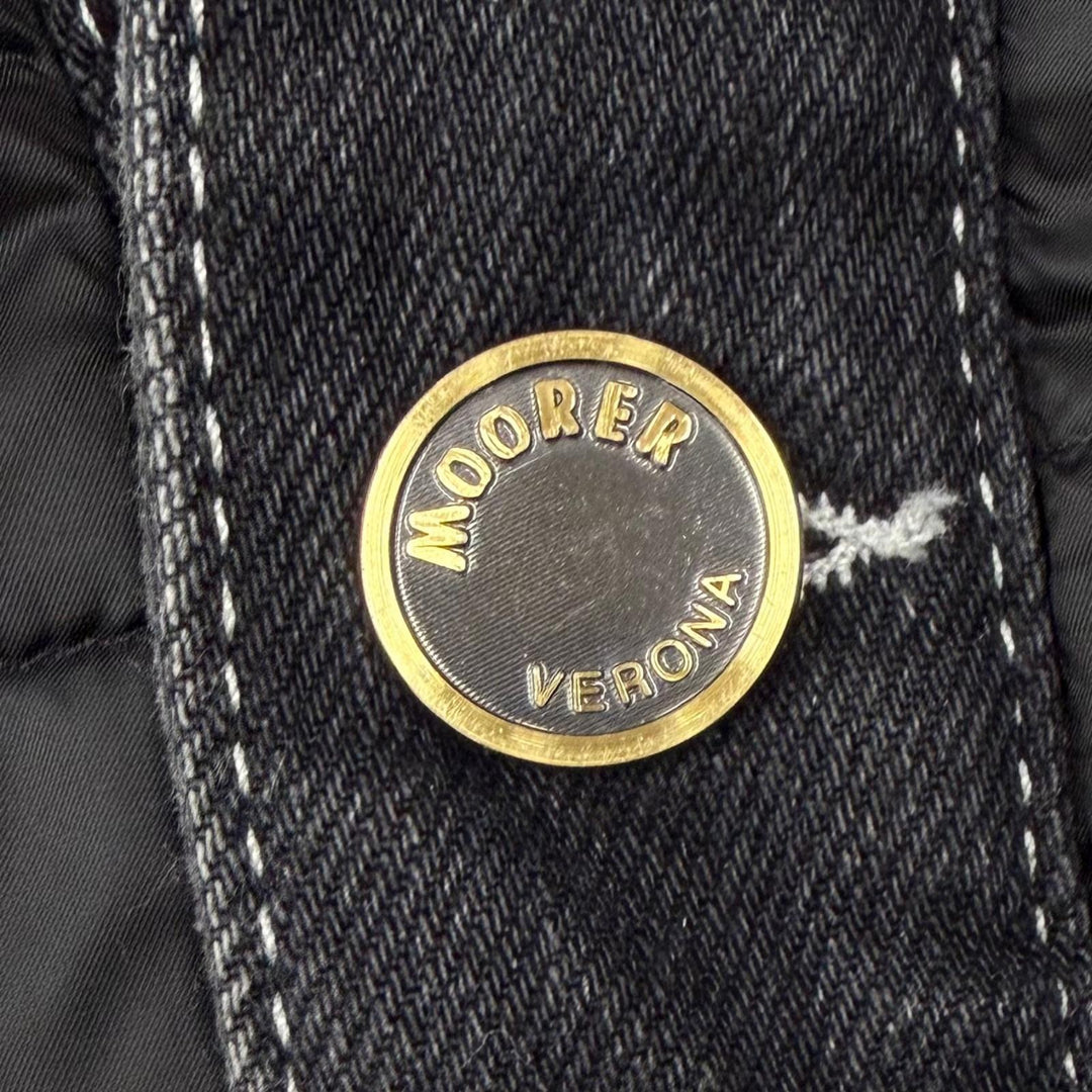 Great MOORER Down jacket TURATO-106S Nylon denim panel hooded jacket black IT 48