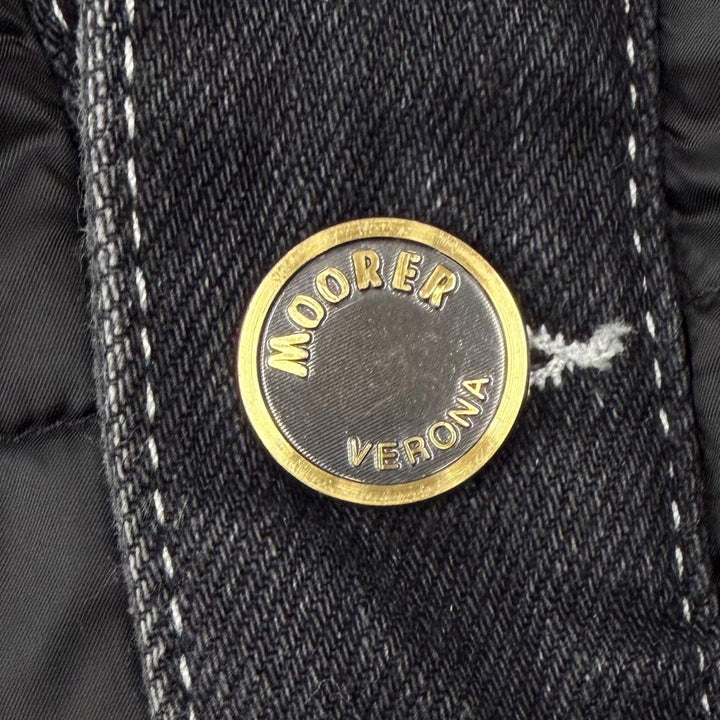 Great MOORER Down jacket TURATO-106S Nylon denim panel hooded jacket black IT 48