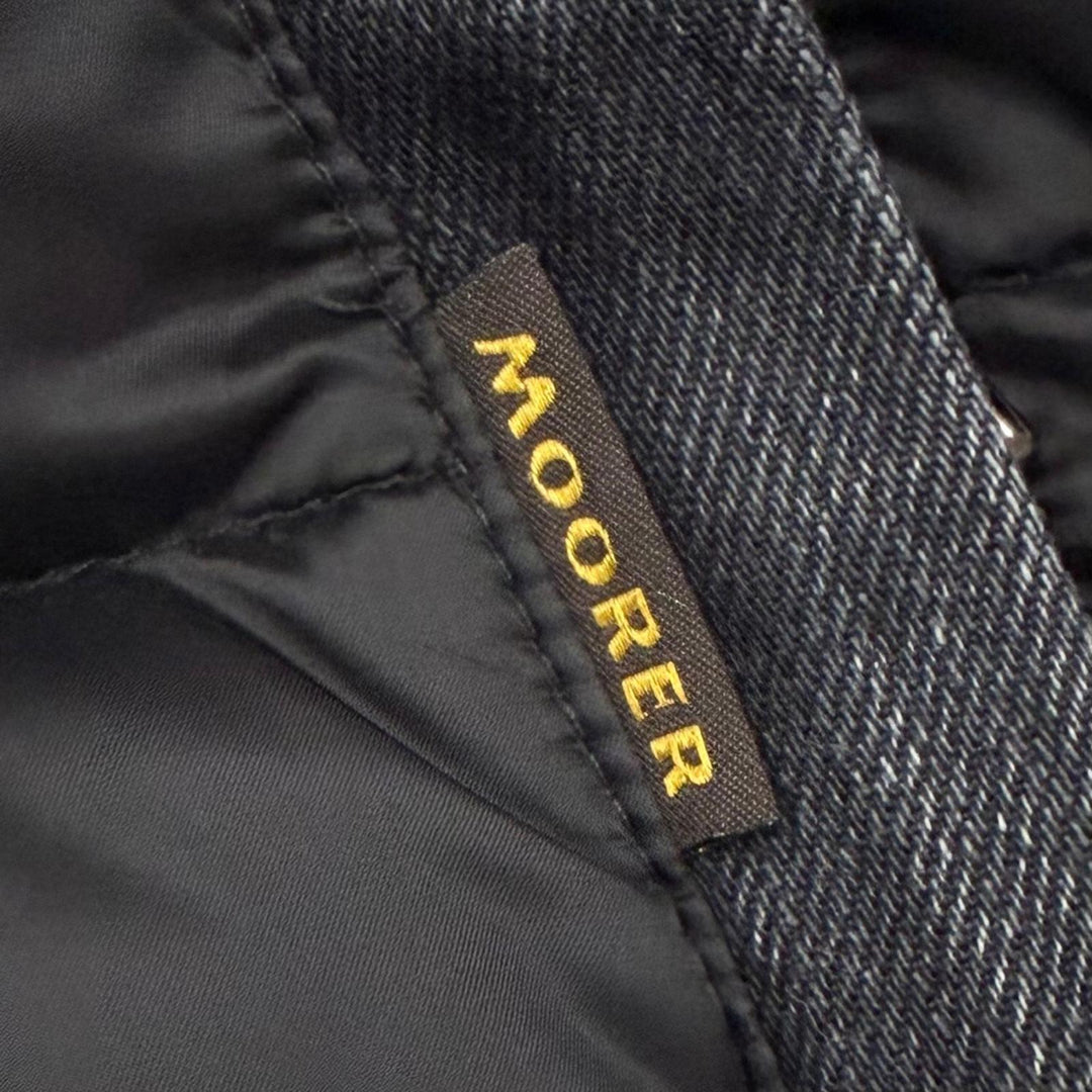 Great MOORER Down jacket TURATO-106S Nylon denim panel hooded jacket black IT 48