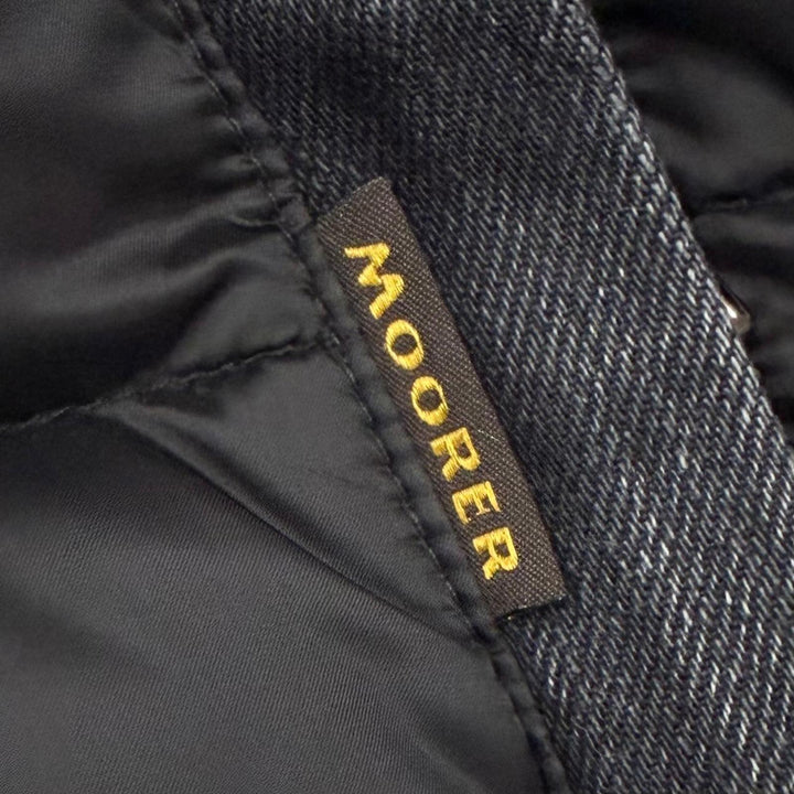 Great MOORER Down jacket TURATO-106S Nylon denim panel hooded jacket black IT 48