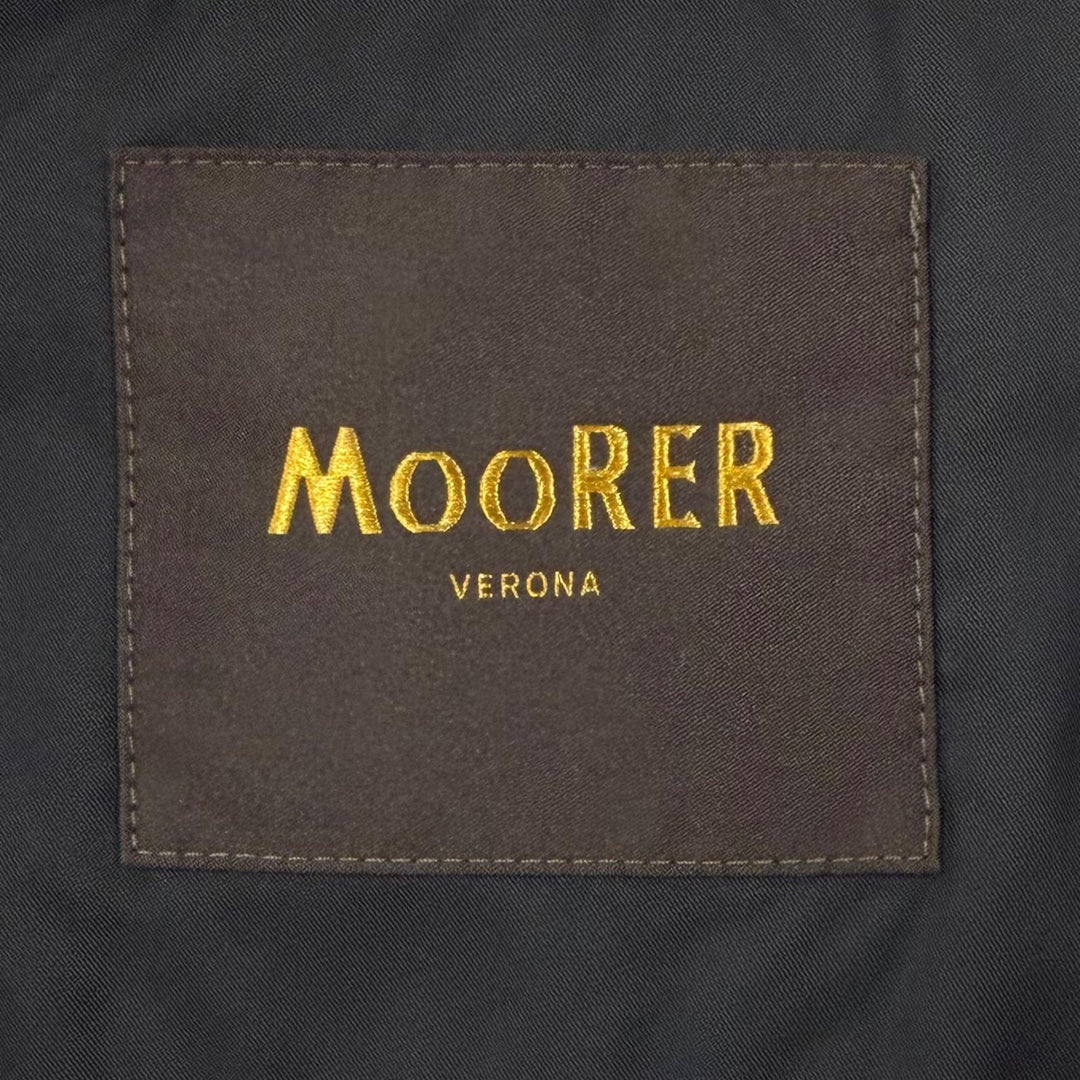 Great MOORER Down jacket TURATO-106S Nylon denim panel hooded jacket black IT 48