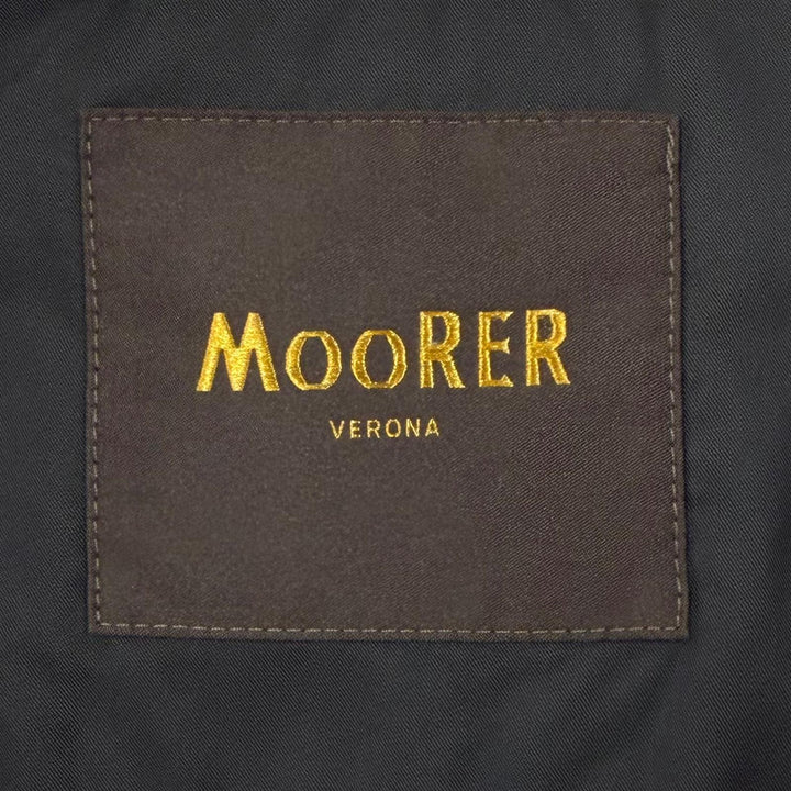 Great MOORER Down jacket TURATO-106S Nylon denim panel hooded jacket black IT 48