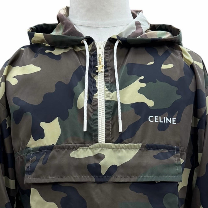 Excellent CELINE Nylon jacket Camouflage khaki Nylon mens 36 2W388479N