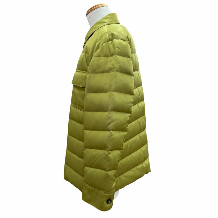 Great Loro Piana Down jacket RAIN SYSTEM Goat leather accents, green M FAL8088