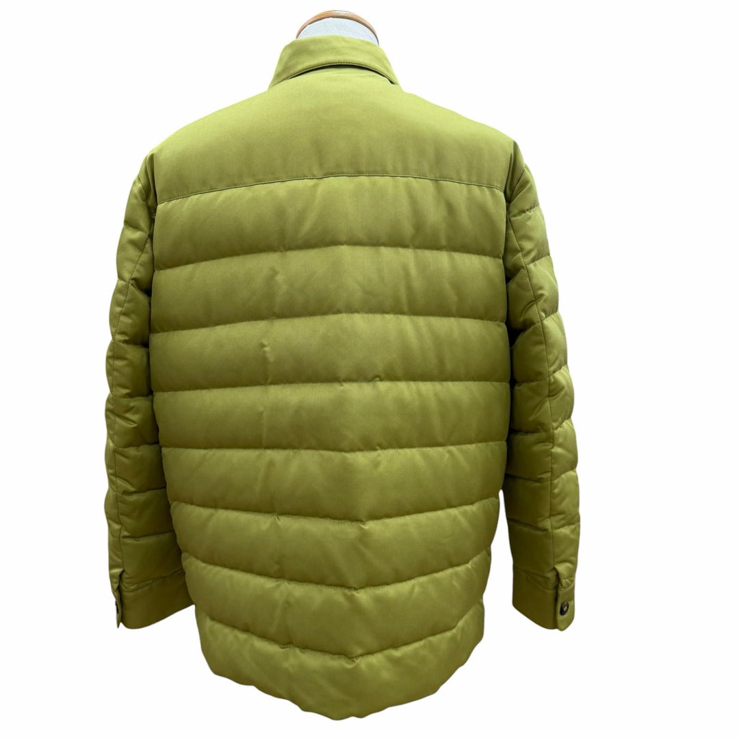 Great Loro Piana Down jacket RAIN SYSTEM Goat leather accents, green M FAL8088