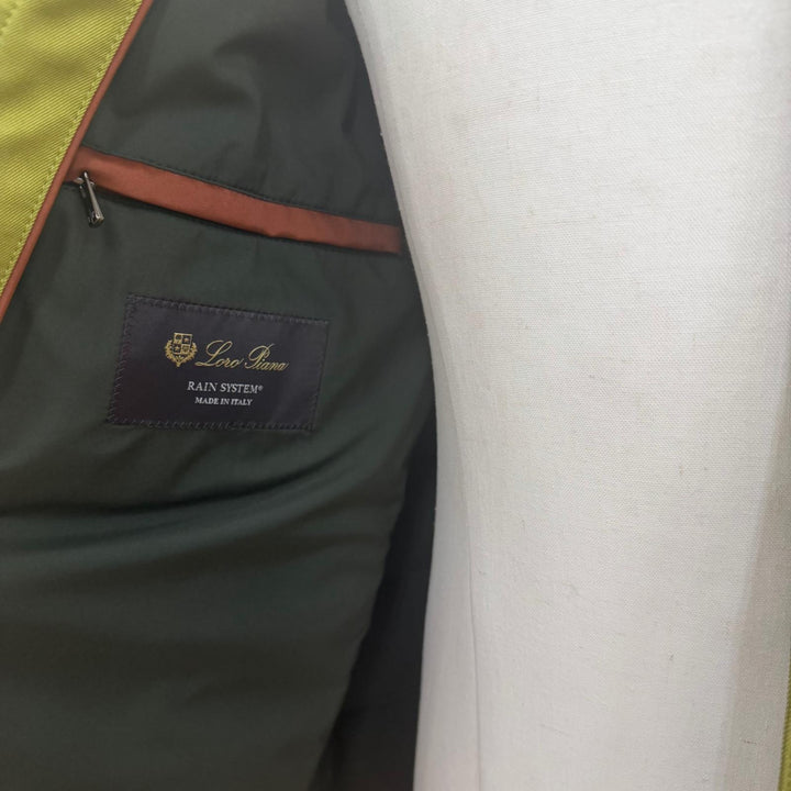 Great Loro Piana Down jacket RAIN SYSTEM Goat leather accents, green M FAL8088