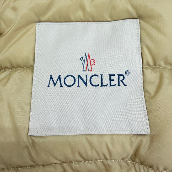 Pristine MONCLER Down jacket LANS includes pocketable storage bag, beige 1