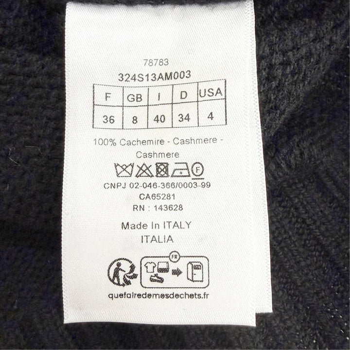 Excellent Christian Dior Short sleeve knit Frill Design cashmere 40 324S13AM003