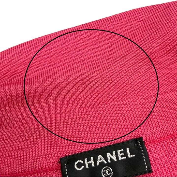 Great CHANEL Short sleeve polo shirt COCO Mark button pink 34 21P P70430K10050