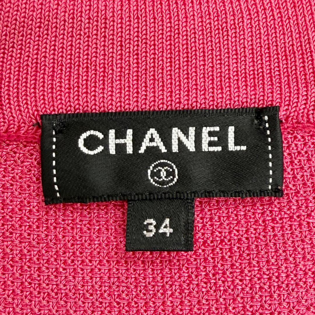 Great CHANEL Short sleeve polo shirt COCO Mark button pink 34 21P P70430K10050