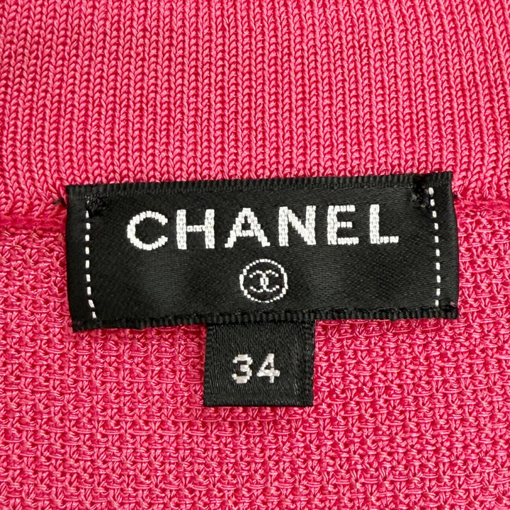 Great CHANEL Short sleeve polo shirt COCO Mark button pink 34 21P P70430K10050